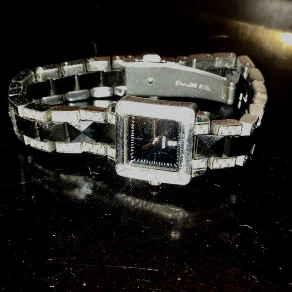Fossil black and silver diamond encrusted watch